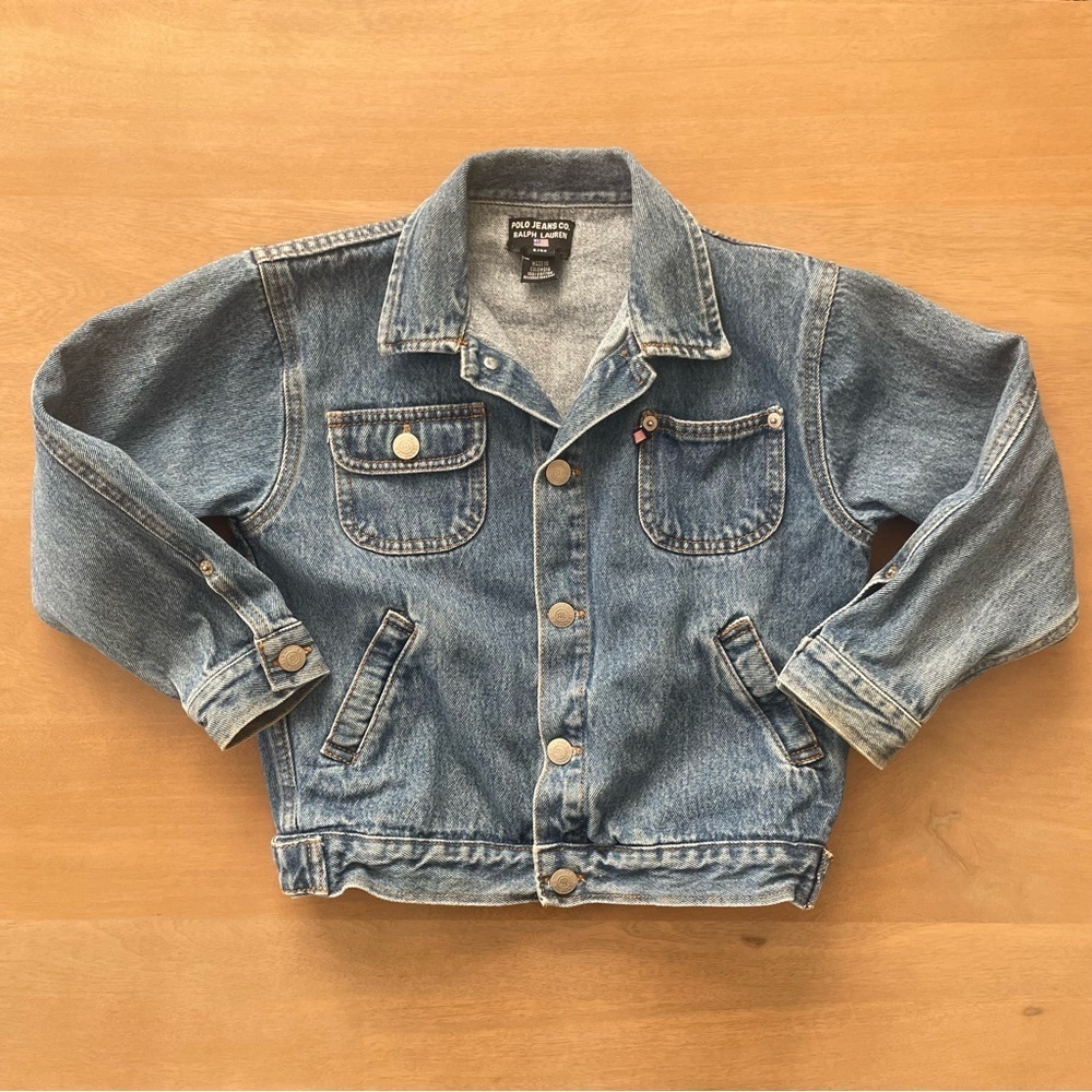 Vintage Polo Jeans Ralph Lauren American Flag Denim Jacket - Picture 2 of 8